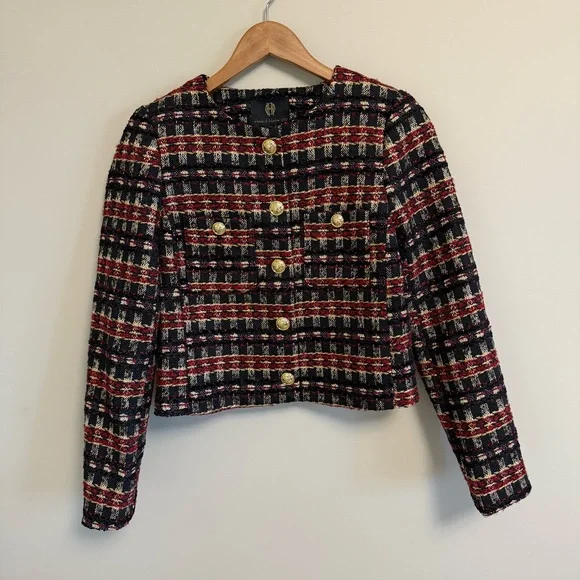 HOUSE OF HARLOW 1960 CROPPED TWEED JACKET - Picture 2 of 7